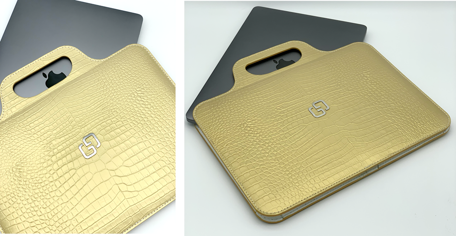 Купить Эксклюзивная Сумка для MacBook Gold Alligator Элитный Подарок Чехол для MacBook Pro Air 12" ювелирное украшение золото